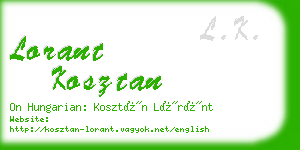 lorant kosztan business card